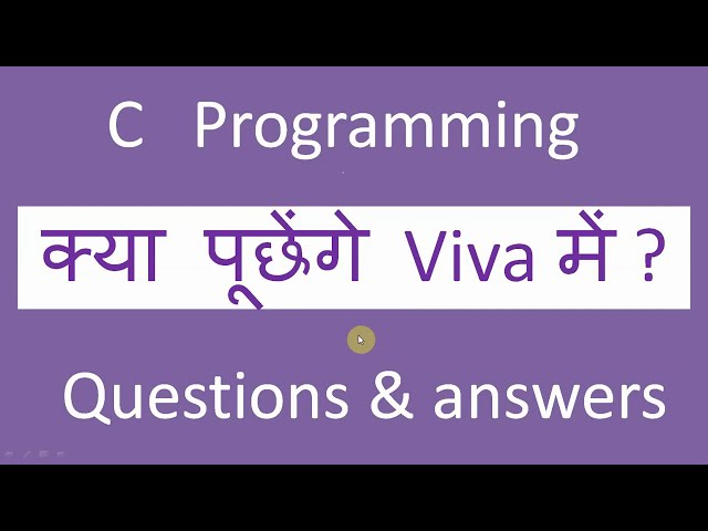 C viva questions | c viva questions & answers | hindi | best 27 c  viva voce  questions & answers |