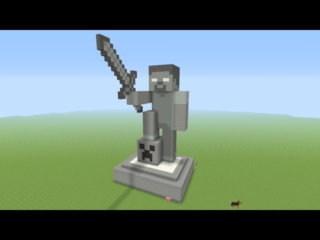 Minecraft Tutorial: How To Make A STONE HEROBRINE Statue!!