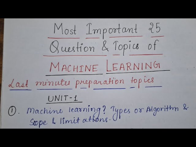 Most Important Machine Learning 25 Questions | Must Watch Before Exam📃✅️