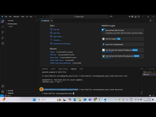VS Code Create Environment for Project - Hindi