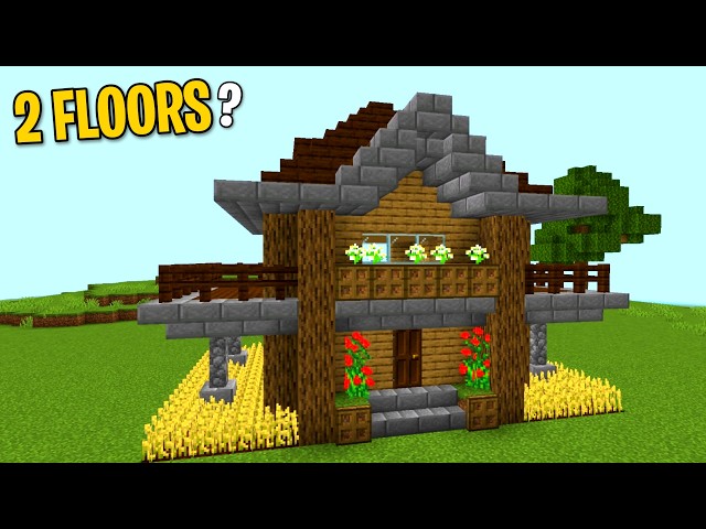 Minecraft WOODEN House With 2 Floors (Easy Tutorial)