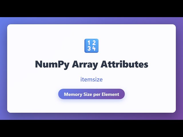 NumPy Array Attributes: itemsize Explained | Memory Size Tutorial for Beginners