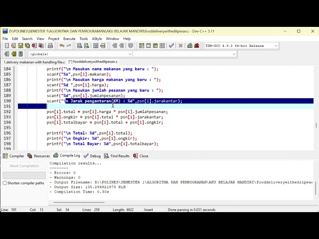 Editing Feature & Debugging in C 🛠️🍽️