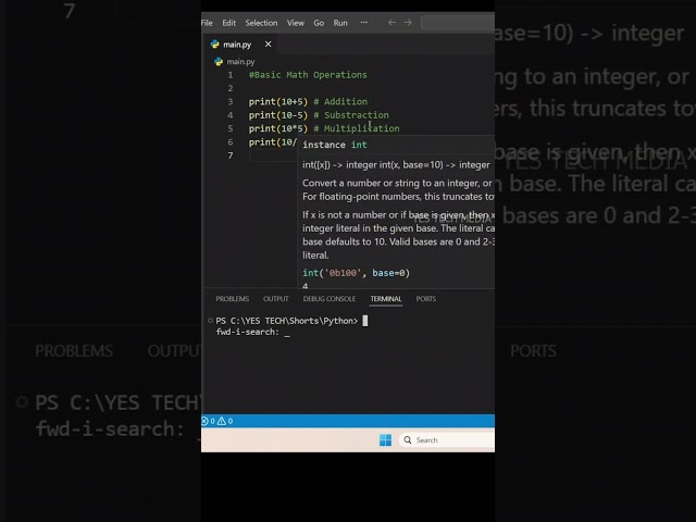 Basic Math Operations Python #education