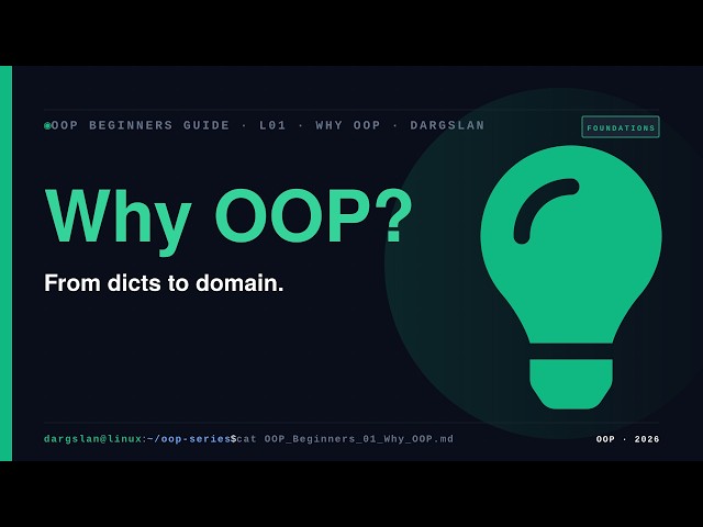 Why OOP? From dicts to domain | Python OOP L01 · Foundations
