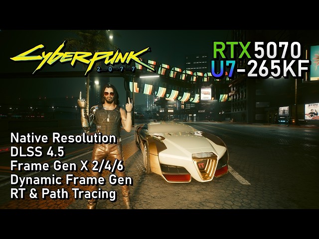 Cyberpunk 2077 RTX 5070 - 4K (Frame Gen x6, Dynamic Frame Gen, DLSS 4.5 and more !)