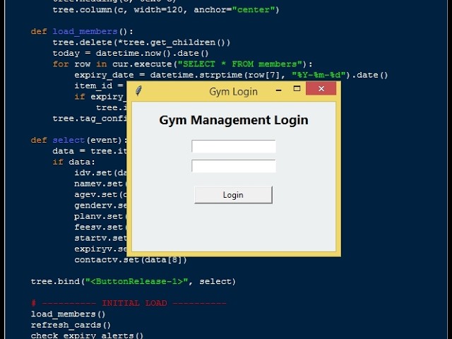Gym Management System Using Tkinter and SQLite