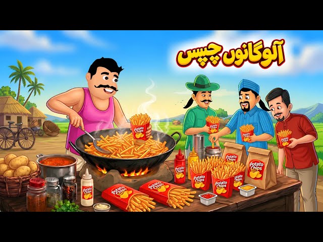 Potato Chips | Aloo Chips | Pashto Khan Cartoon