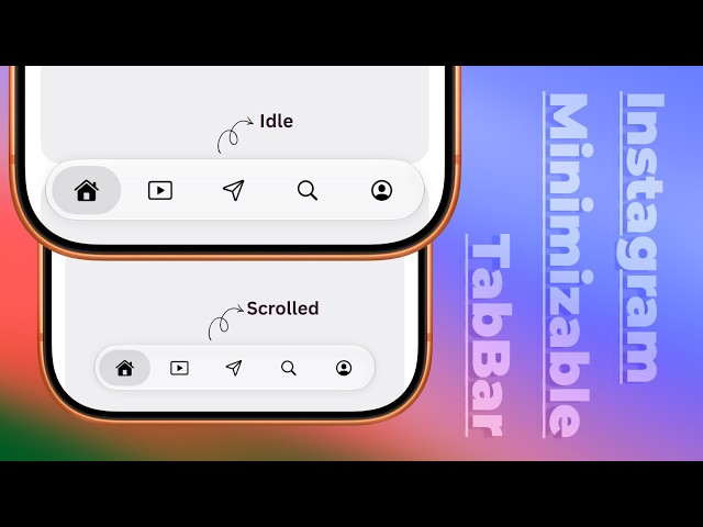 Instagram App's Minimizable Tab Bar Using SwiftUI | Scroll to Minimize Tab Bar | Xcode 27