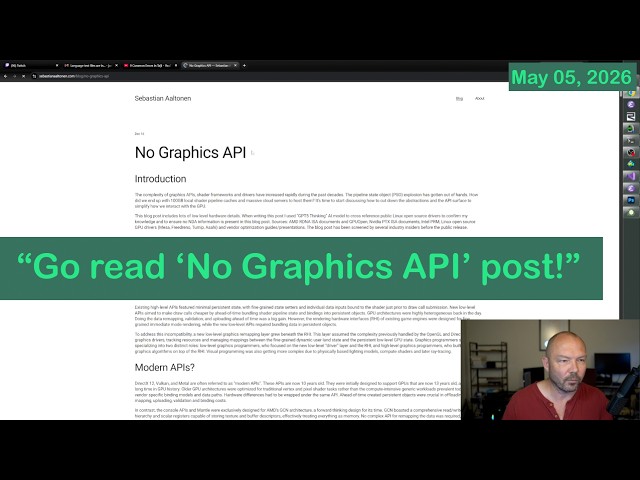 Jonathan Blow on graphics APIs