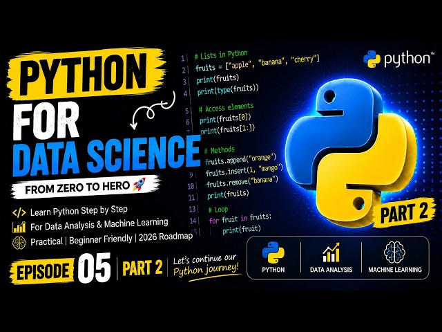تعلم Python من الصفر 🐍 part2 | الحلقة 5 | Python for Data Science