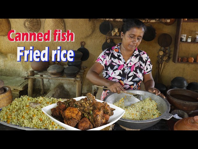 Fried chicken curry & Canned fish fried rice This is how it is made to taste like a village