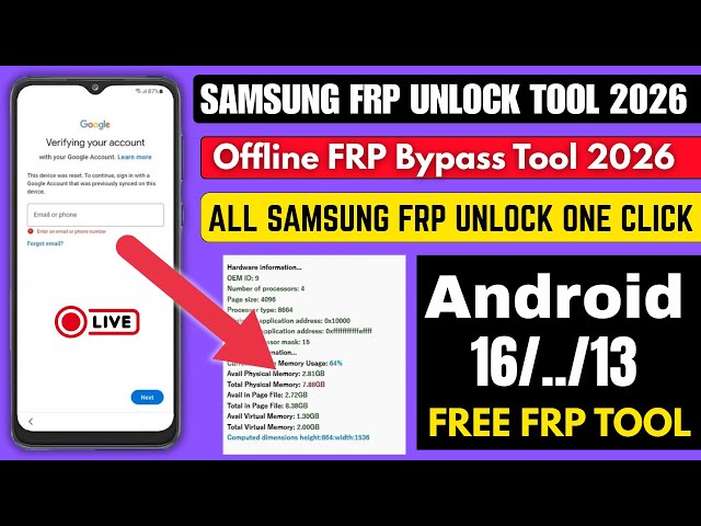 All Samsung FRP Bypass Unlock Tool 2026 | FRP Unlock Offline Tool | Remove Google Lock Free Method