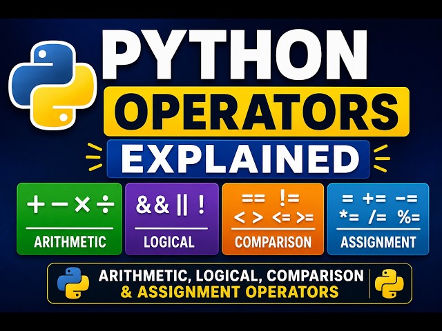 Python Operators Explained | Arithmetic, Logical, Comparison & Assignment Operators 🐍