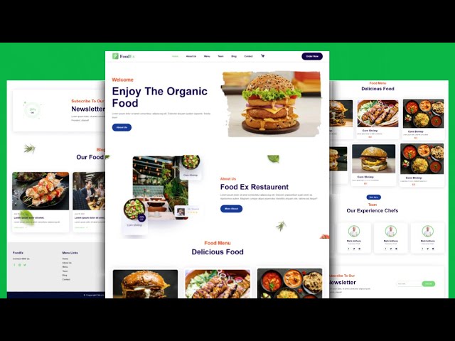 Complete Responsive Food / Restaurant Website Design Using HTML CSS and JavaScript