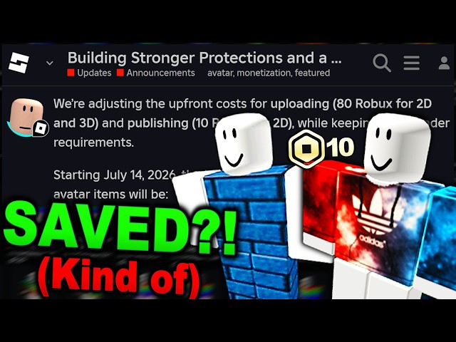 Sometimes complaining works! (ROBLOX 2D CLASSIC CLOTHING UPDATE)