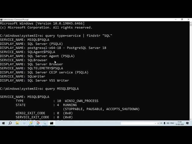 How to check the status of SQL Server Services