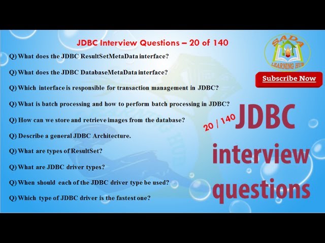 Java Database Connectivity(JDBC) Interview Questions – 20 out of 140