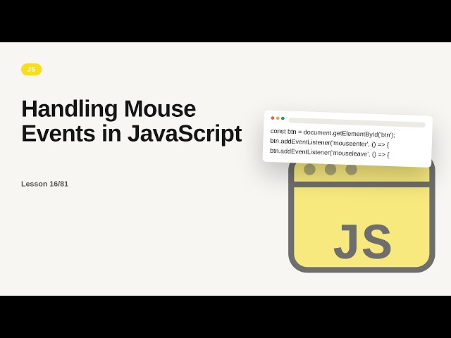 JavaScript - Web development basic Series: Handling Mouse Events in JavaScript