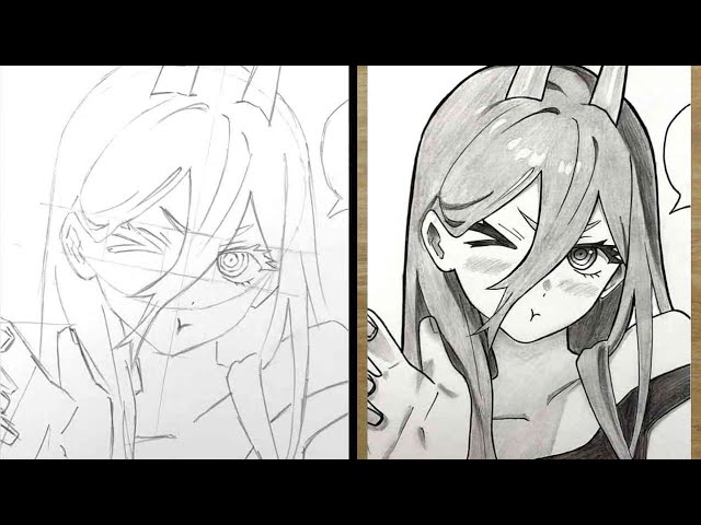 How to draw anime girl Power chainsaw man | drawing tutorial