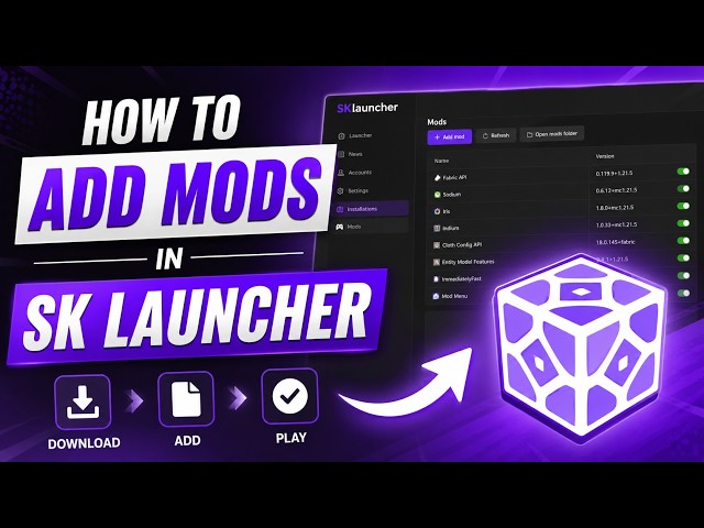 🔥 How To Add Mods In SK Launcher (2026) | Install Fabric & Forge Mods Easily!