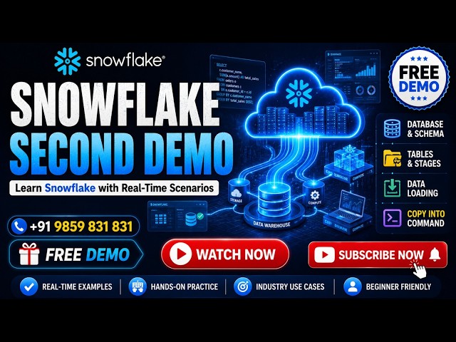 Snowflake Training in Hyderabad | Second Demo | Vinay Tech | + 91 9859 831 831