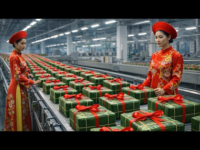 “Inside the World’s Largest Banh Chung Factory | Full Production Process”