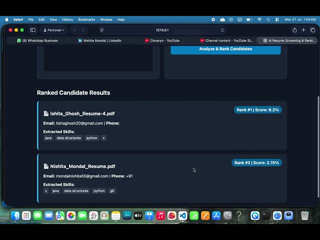 AI Resume Screening & Ranking System using Python & Flask | Project Demo