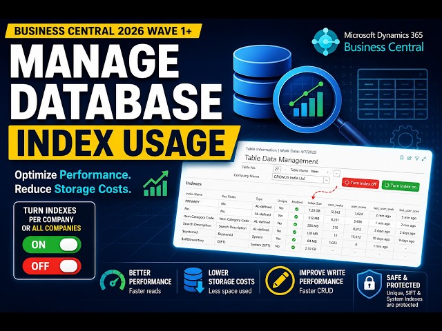 Turn SQL Indexes On/Off Without Code — Business Central