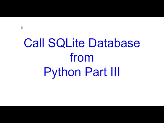 Connect Python to SQLite Databases Part 3 | Learn Python From Scratch 10 | Kovolff