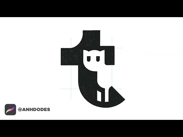 Negative Space Letter t Kitty Typography logomark design by @anhdodes - Anh Do - logo designer