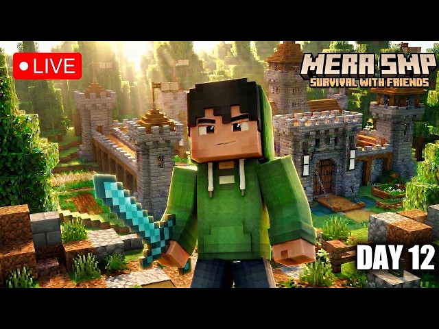 🔴WE ARE BUILDING SOMETHING SECRET IN MERA SMP! 🤫 (Day 12) 🚀 MANJEEGAMING LIVE #minecraft