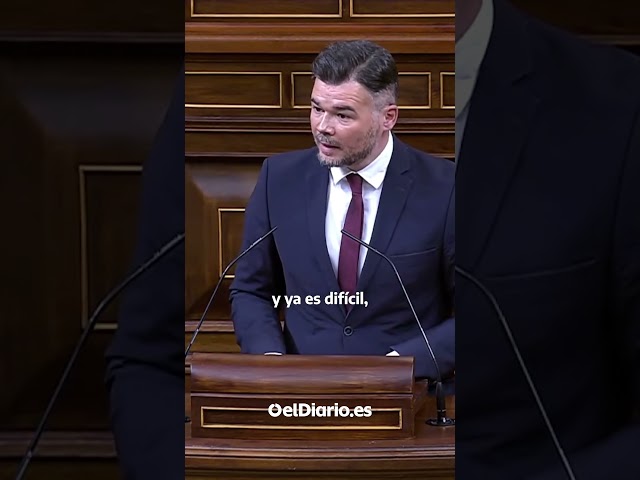 Rufián, a PP y Vox:"Estar en contra de bombardear escuelas no te hace de izquierdas, te hace humano"