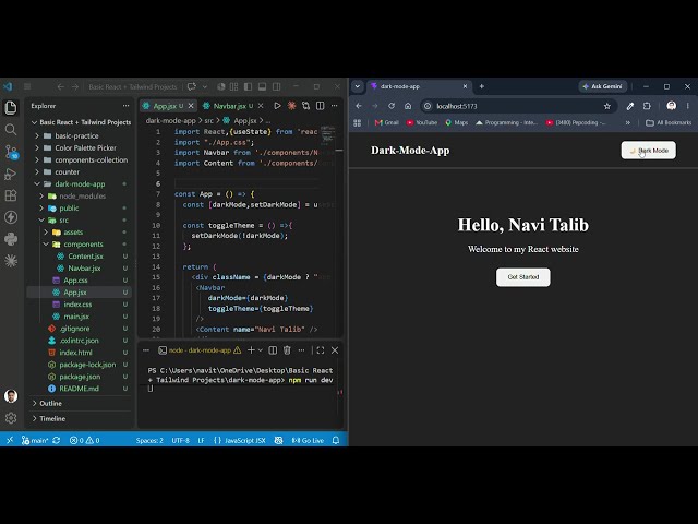 React Dark & Light Mode MIni Project | Day 10 of #100DaysOfCode