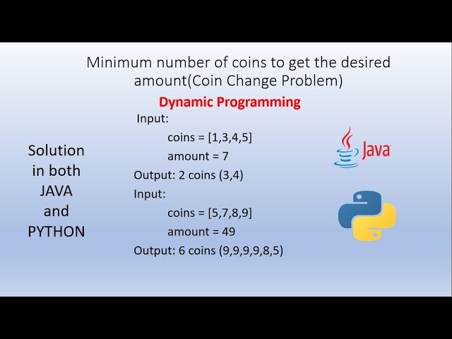Coin Change Problem | Dynamic Programming | Java | Python | Tamil
