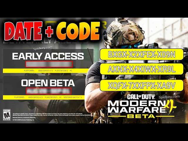 BETA Date + New Modern Warfare 4 Beta CODE For Everyone