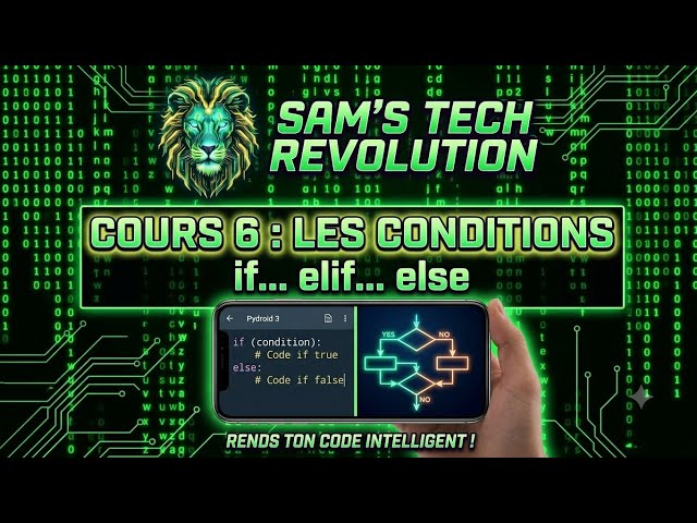 Python Cours 6: L'utilisation des Conditions if / elif / else📱🔥✅
