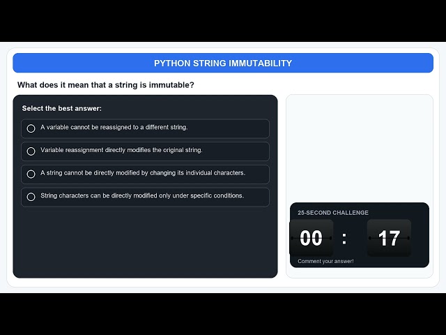 What Does String Immutability Mean in Python? 🐍 | Quick Quiz