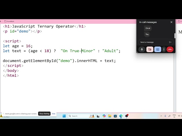 Web Technology Class 5 | JavaScript