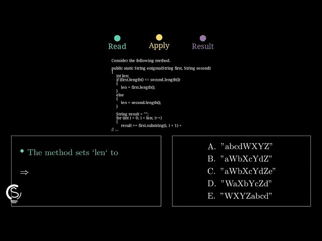 2024 AP CSA MCQ Question 12 - String Manipulation and Loop Control