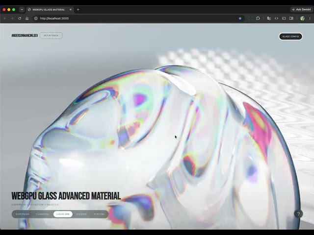 Threejs WebGPU Advanced Glass Material  - Rendering Edge Chromatic Dispersion