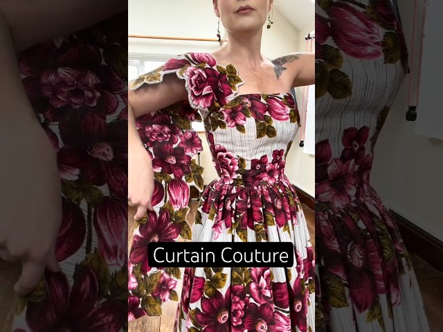 I Made a Dress From Vintage Curtains ✂️ Sewing Upcycle Transformation