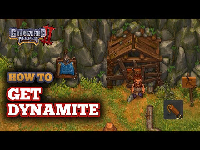 How to Get Dynamite in Graveyard Keeper 2 - Simple Candle, Beeswax, Flax, Old Mine Entrance