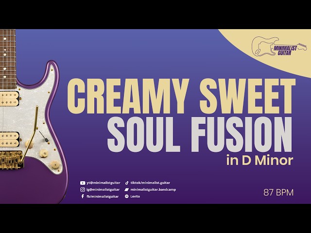 Creamy Sweet Soul Fusion | Guitar Backing Track in D Minor | 87 BPM