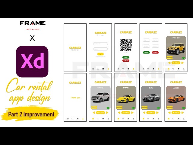 Part 2 Improvement profile making || 🚗 CarBazz Rental App UI Design | Adobe XD
