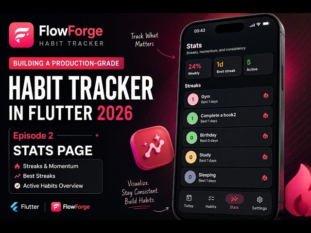 Building a Production-Grade Habit Tracker in Flutter 2026 | Stats Page & Streak Analytics