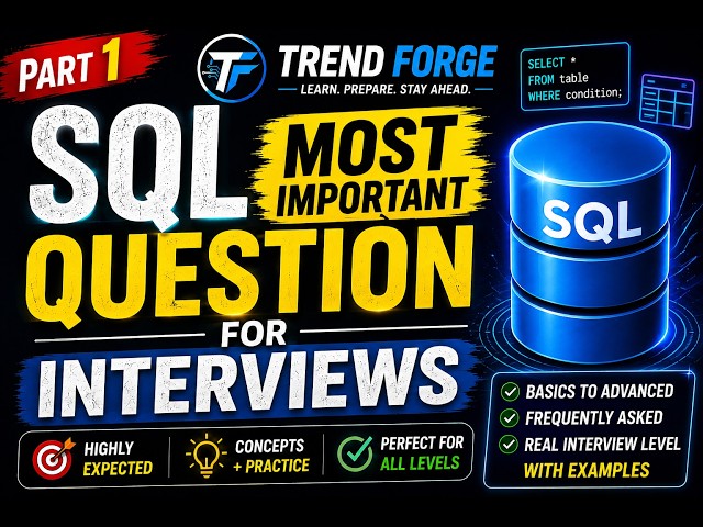 SQL Interview Questions 🔥 | Most Important SQL Questions for Interviews | Part 1