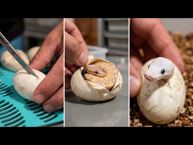 Ball Python Egg Cutting! Clutch #5 2026 Pairing is a Banana, Mojave YB, Clown X YB, Pastel, Pied.
