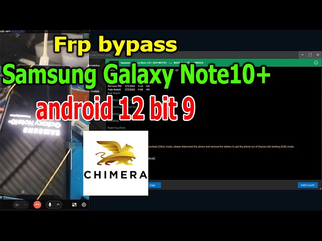 FRP Bypass Google Account Lock Samsung Galaxy Note10+ android 12 bit 9 with Chimera Tool