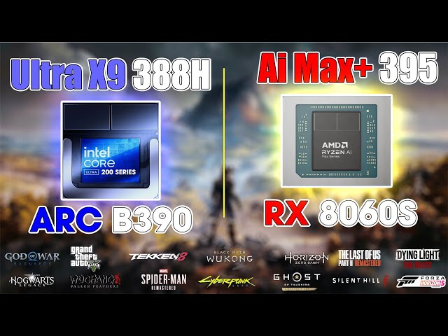 AMD AI Max+ 395 vs Intel Ultra 9 388H: The Ultimate iGPU Showdown! (1080p Gaming)